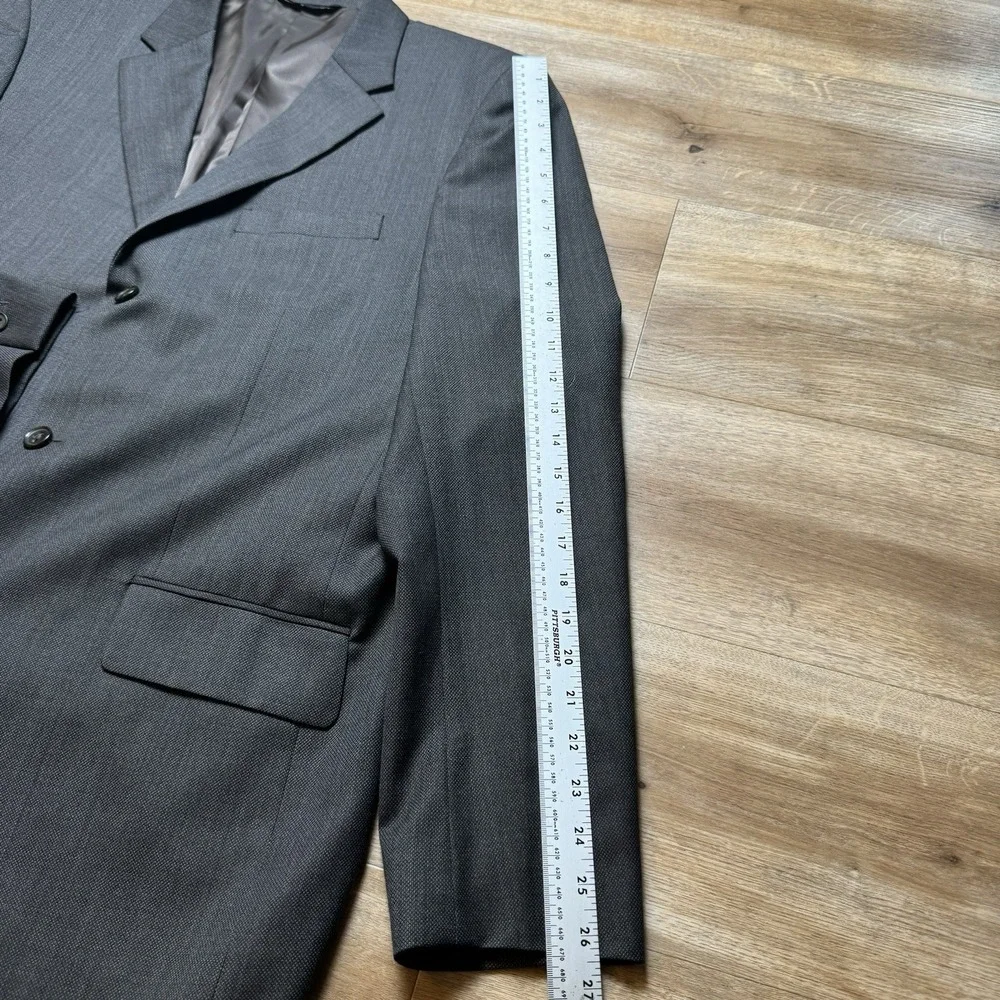 Banana Republic Suit Jacket Mens 44L Grey Wool Blend 3-Button Blazer Performance